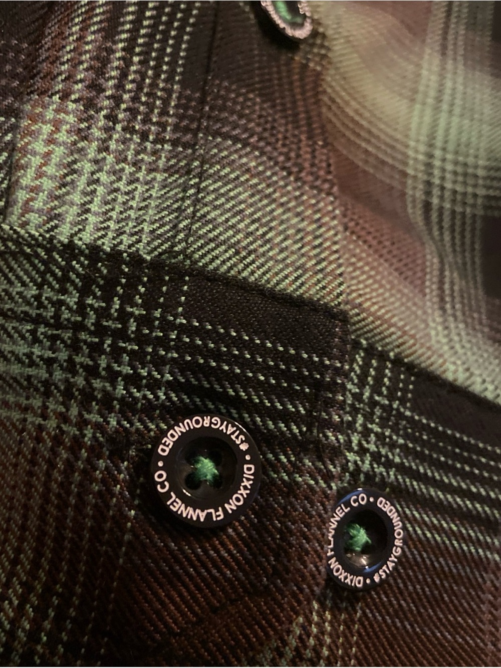 Dixxon Flannel Shirt Men’s Large L Green Pearl Snap Gravity Coffee Collection - Picture 8 of 16